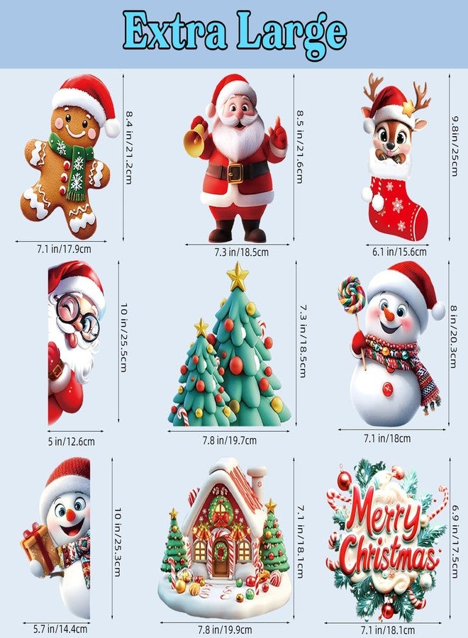BharatBazaar Christmas Window Stickers, 263Pcs Christmas Window Decorations, Snowflake Stickers for Home, Living Room, Office, Party, Church Decoration, Xmas Decor - Image 3